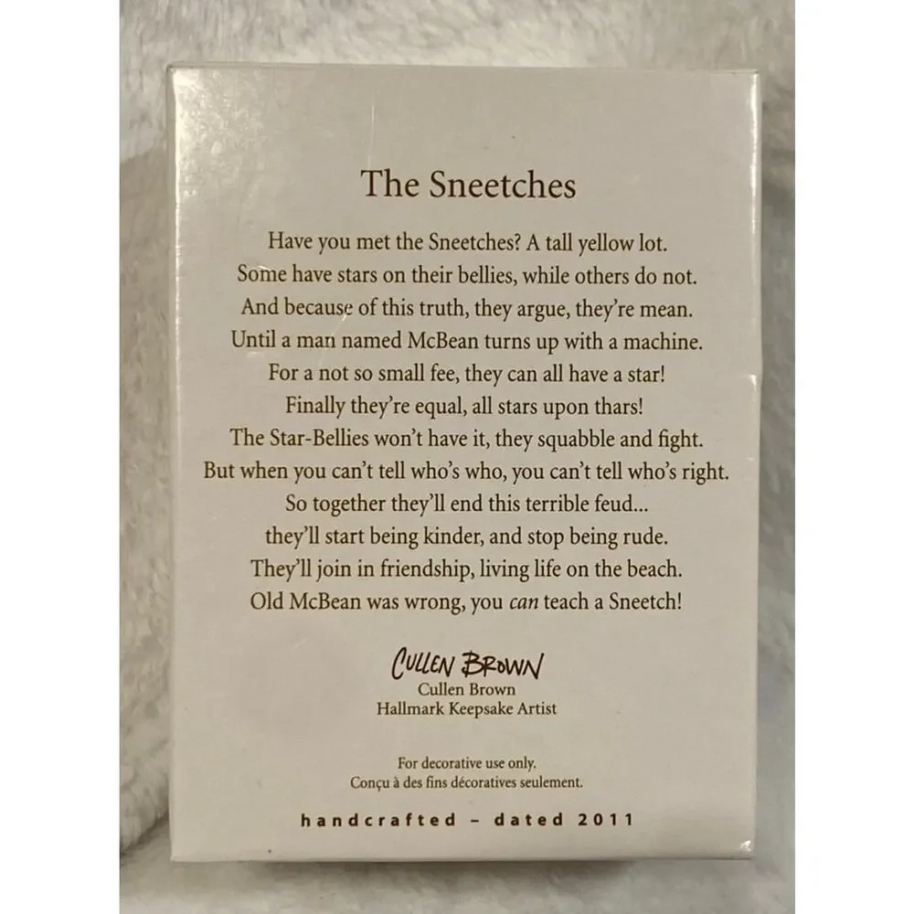Hallmark Dr Seuss The Sneetches Ornament 50th Anniversary Handcrafted 2011 NIB!